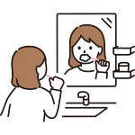 Woman Brushing Her Teeth In The Mirror SVG Icon